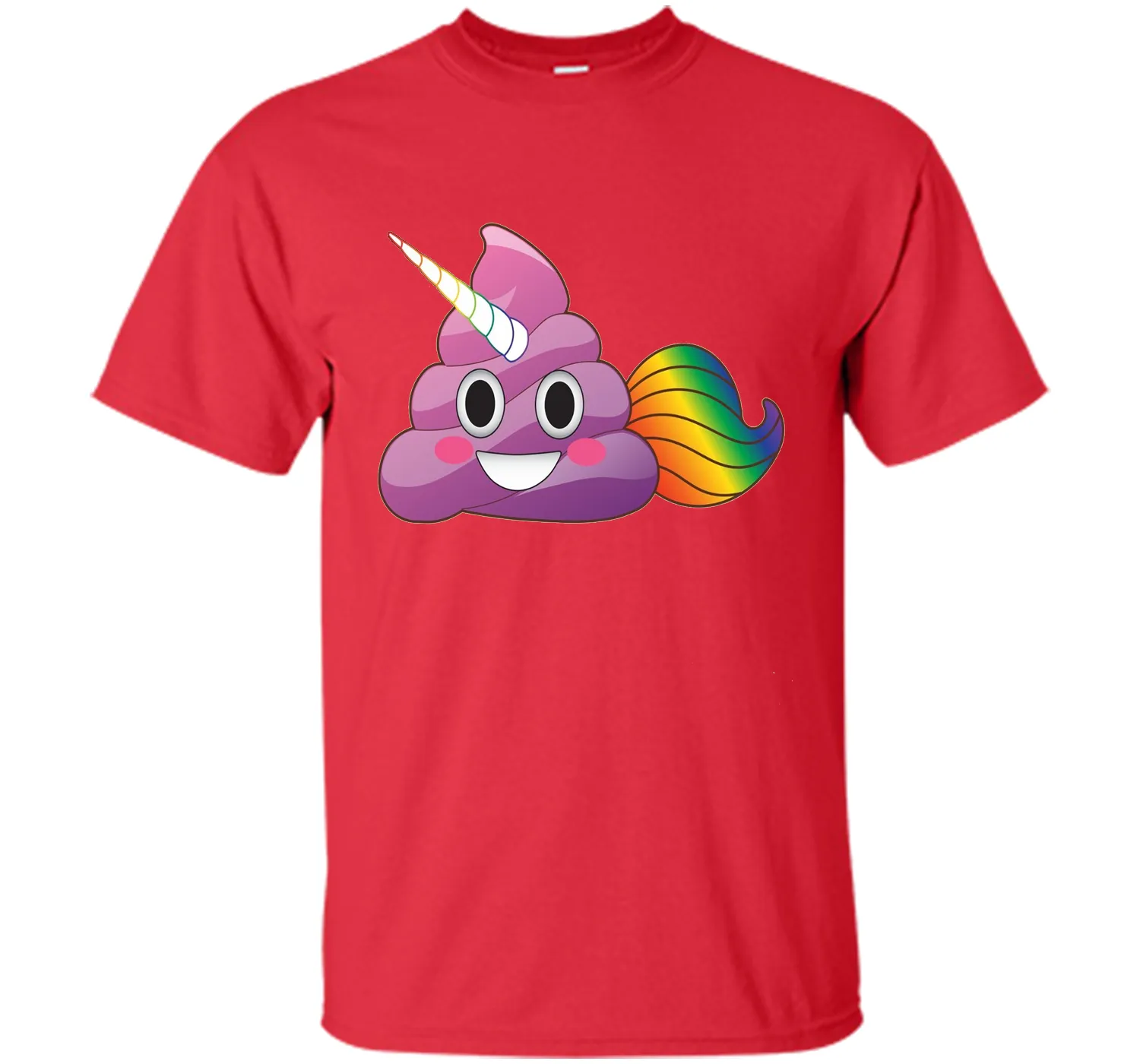 Cute Magical Unicorn Poop Emoji with Rainbow Tail  T-Shirt