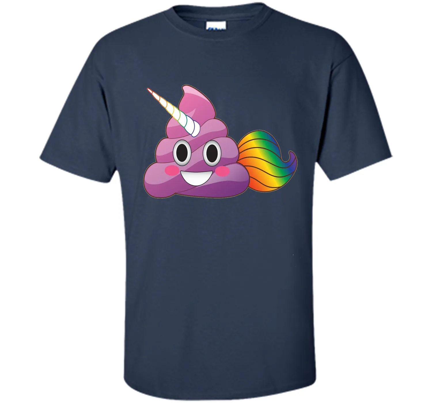 Cute Magical Unicorn Poop Emoji with Rainbow Tail  T-Shirt