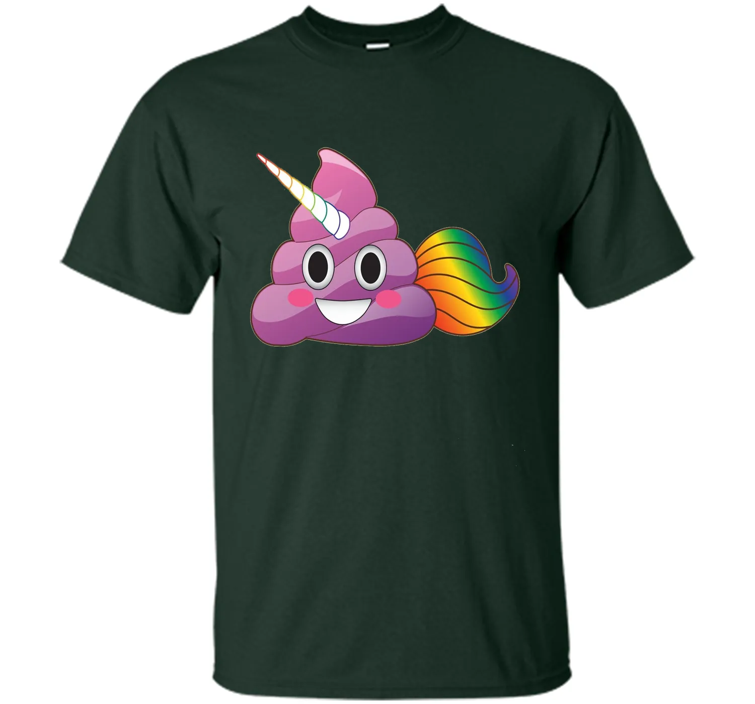 Cute Magical Unicorn Poop Emoji with Rainbow Tail  T-Shirt