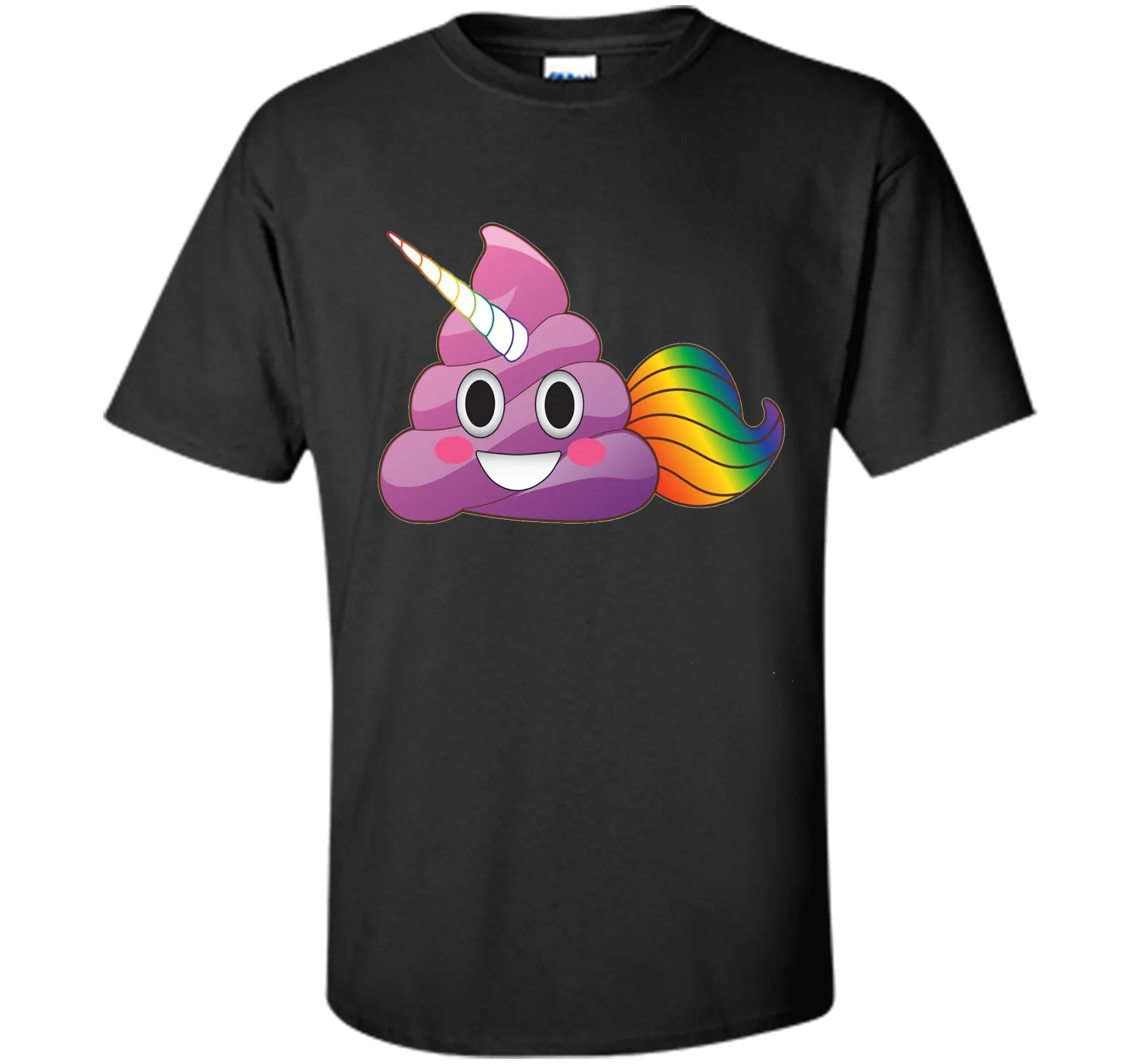 Cute Magical Unicorn Poop Emoji with Rainbow Tail  T-Shirt