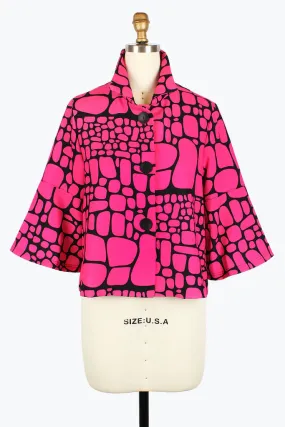 DAMEE PEBBLE PATTERN CROPPED JKT - 4962 - FCH