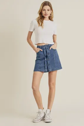 Double Button Mini Skirt