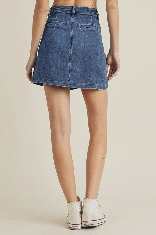 Double Button Mini Skirt
