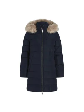 Down Fur-Trim Hooded Coat