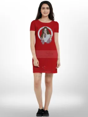 Drinking Coffee Printed  Long T-shirt For Women's