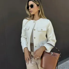 Elegant Cropped Tweed Jacket