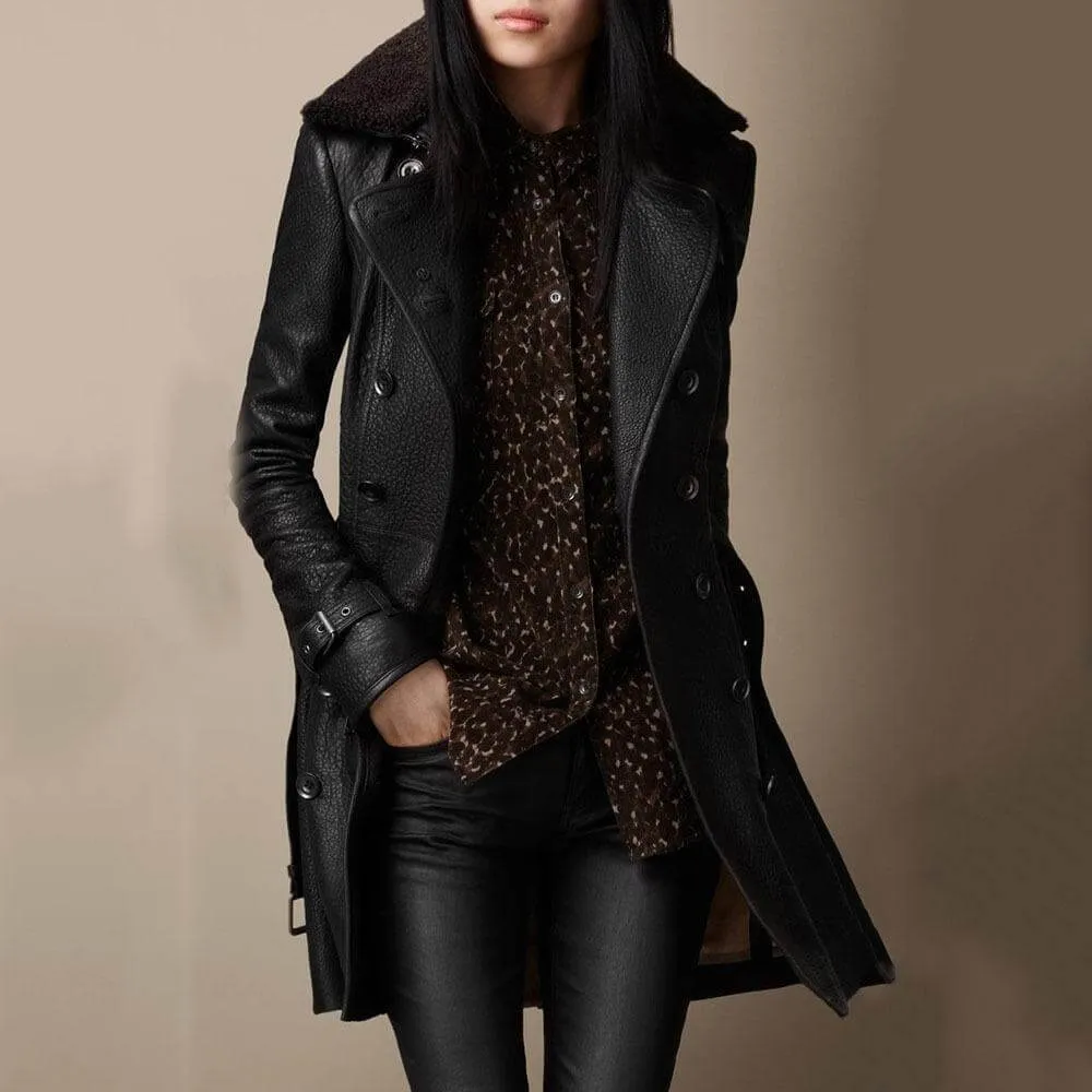 Fiona | Luxurious leather trench coat