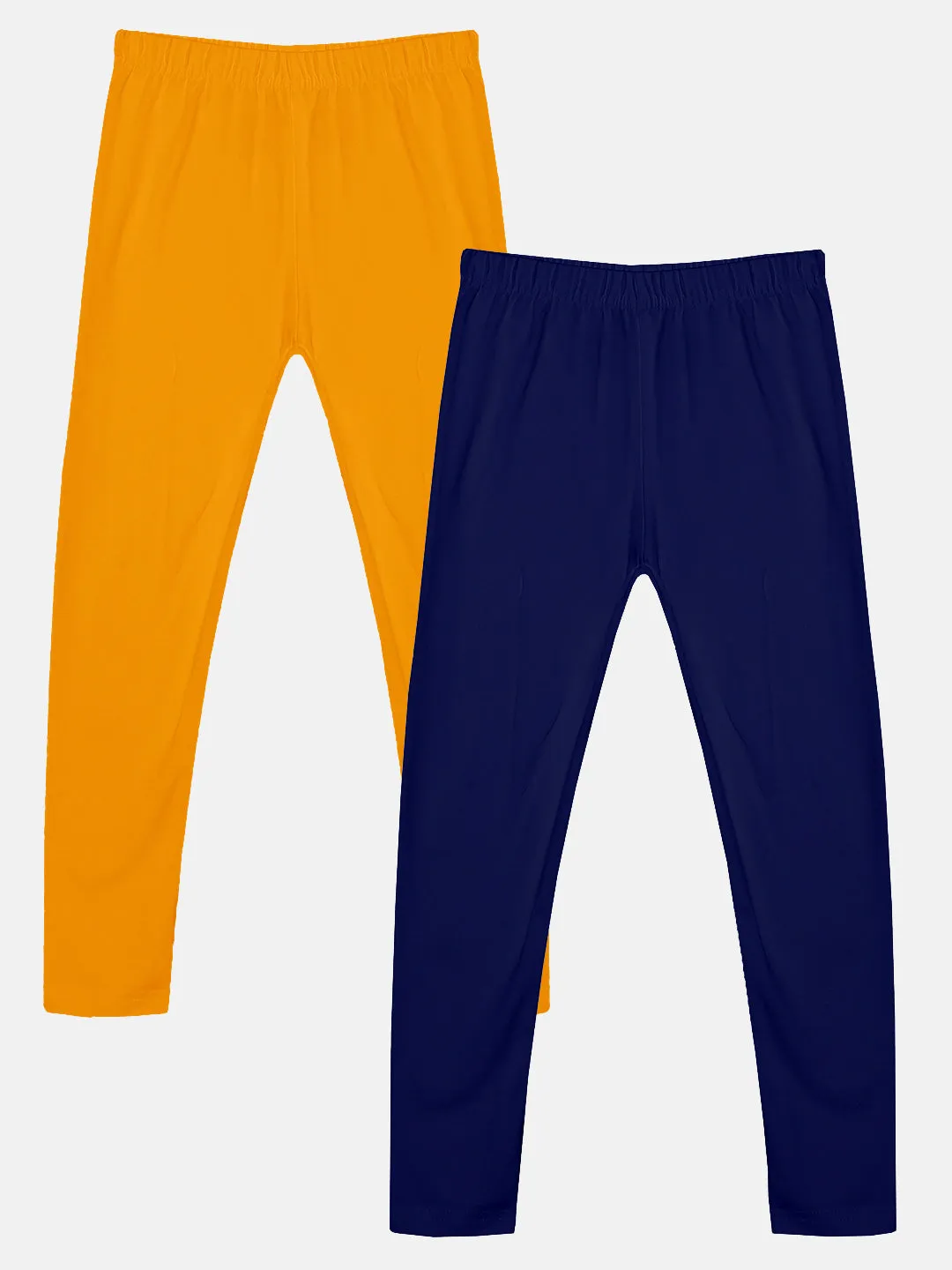 Girls Solid Leggings Pack of 2