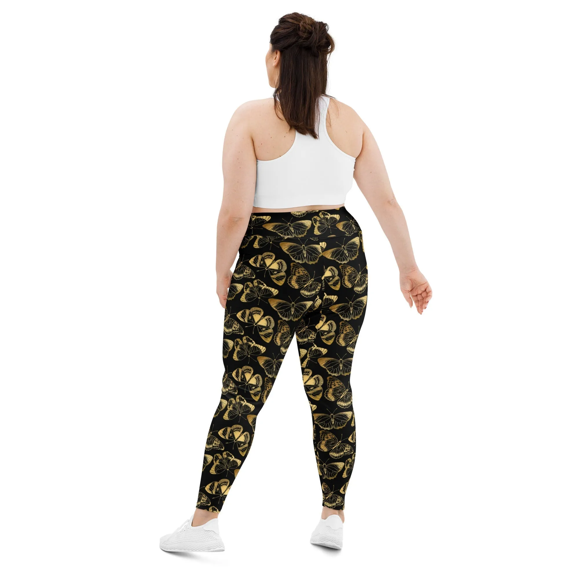 Gold Butterfly Plus Size Leggings