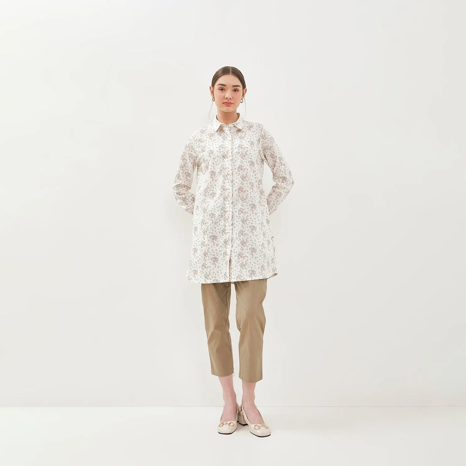 GRAPHIS Floral Long Tunic Shirt