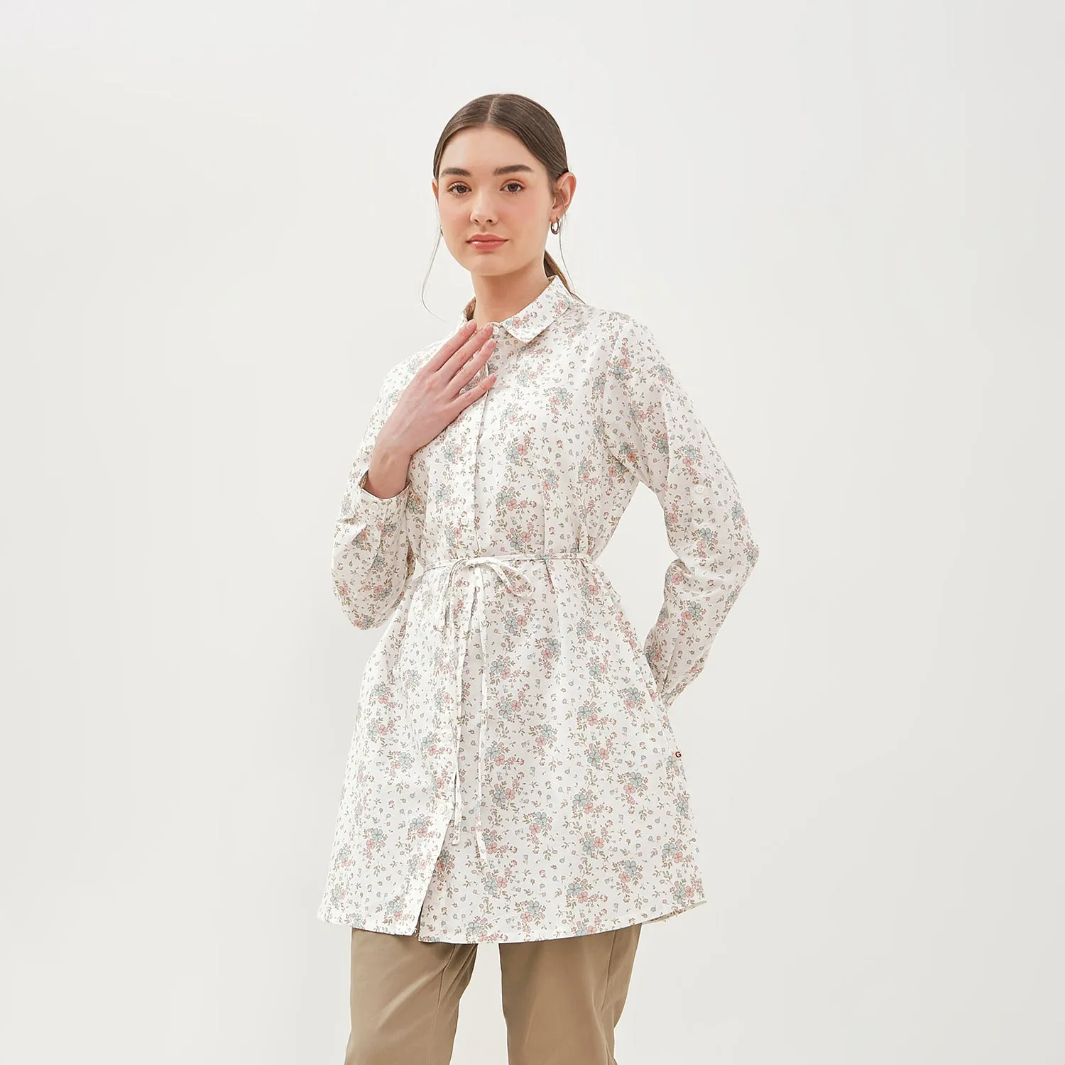 GRAPHIS Floral Long Tunic Shirt