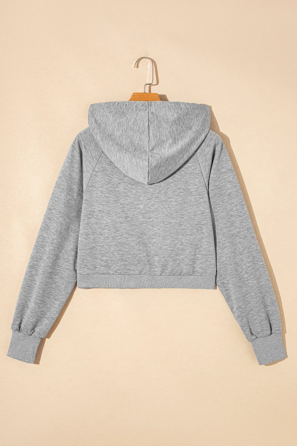 Gray Drawstring Hoodie and High Waist Pants Lounge Set