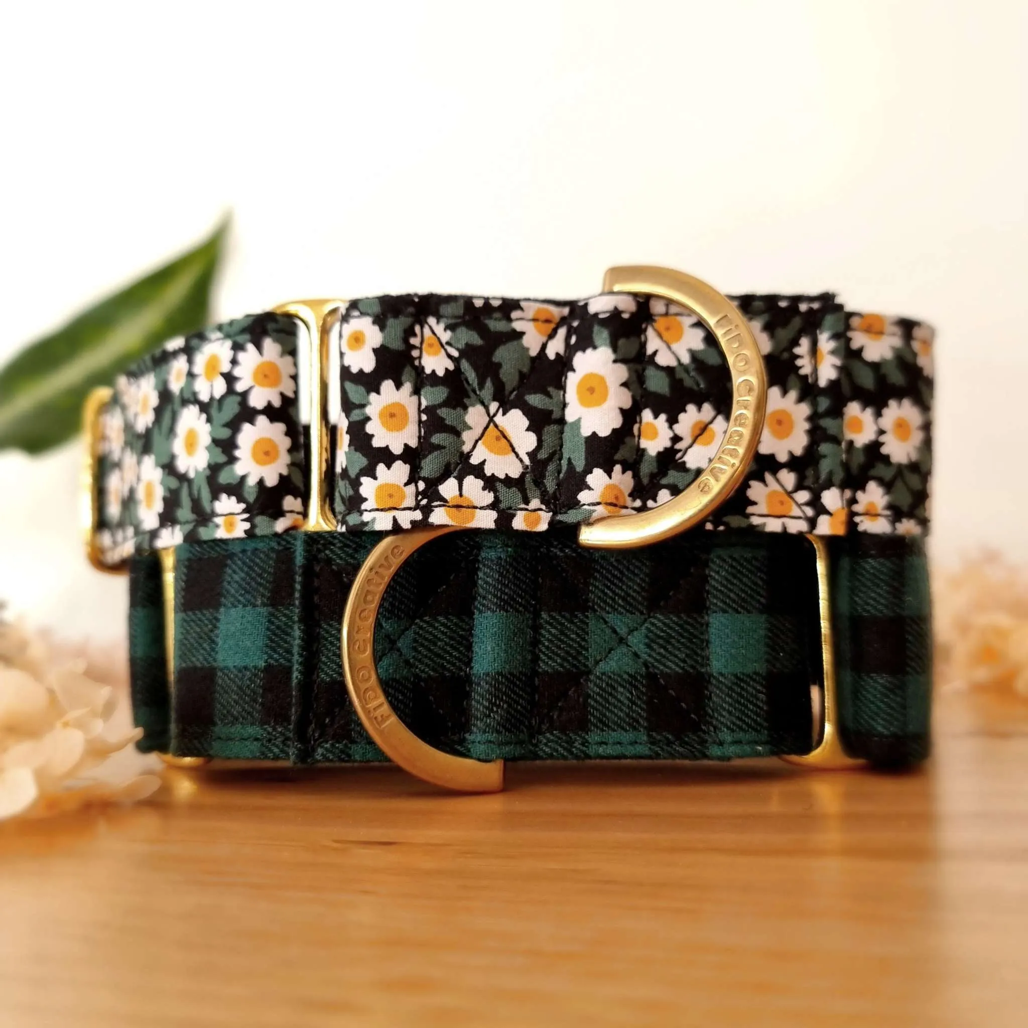 Green Daisy Martingale Collar