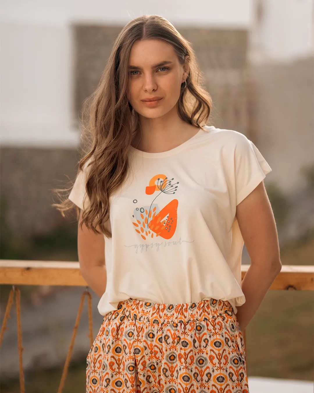 Gypsy Soul بيجاما حريمي بنطلون فسكوز مطبوع