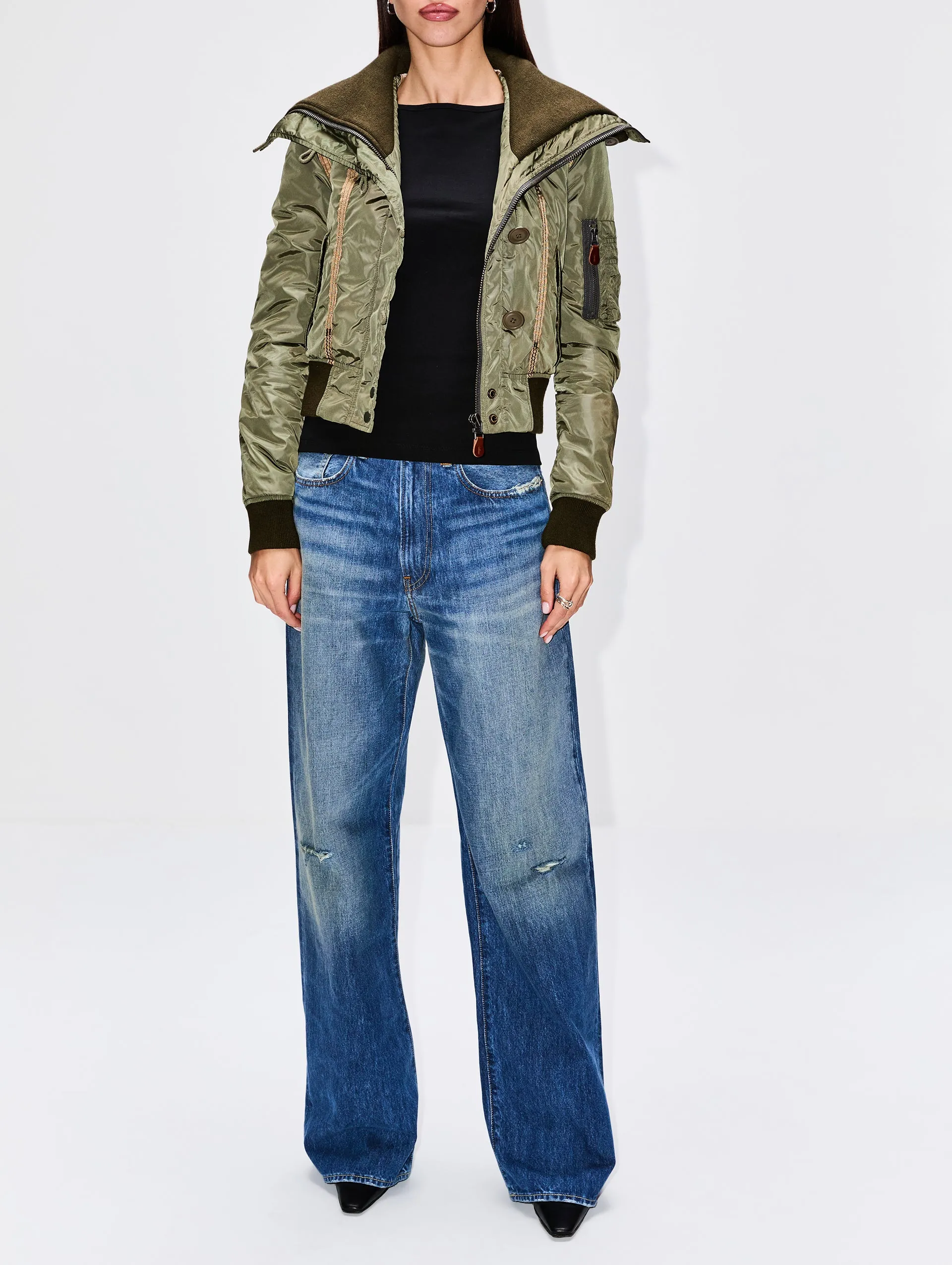 High Neck Shrunken Jacket