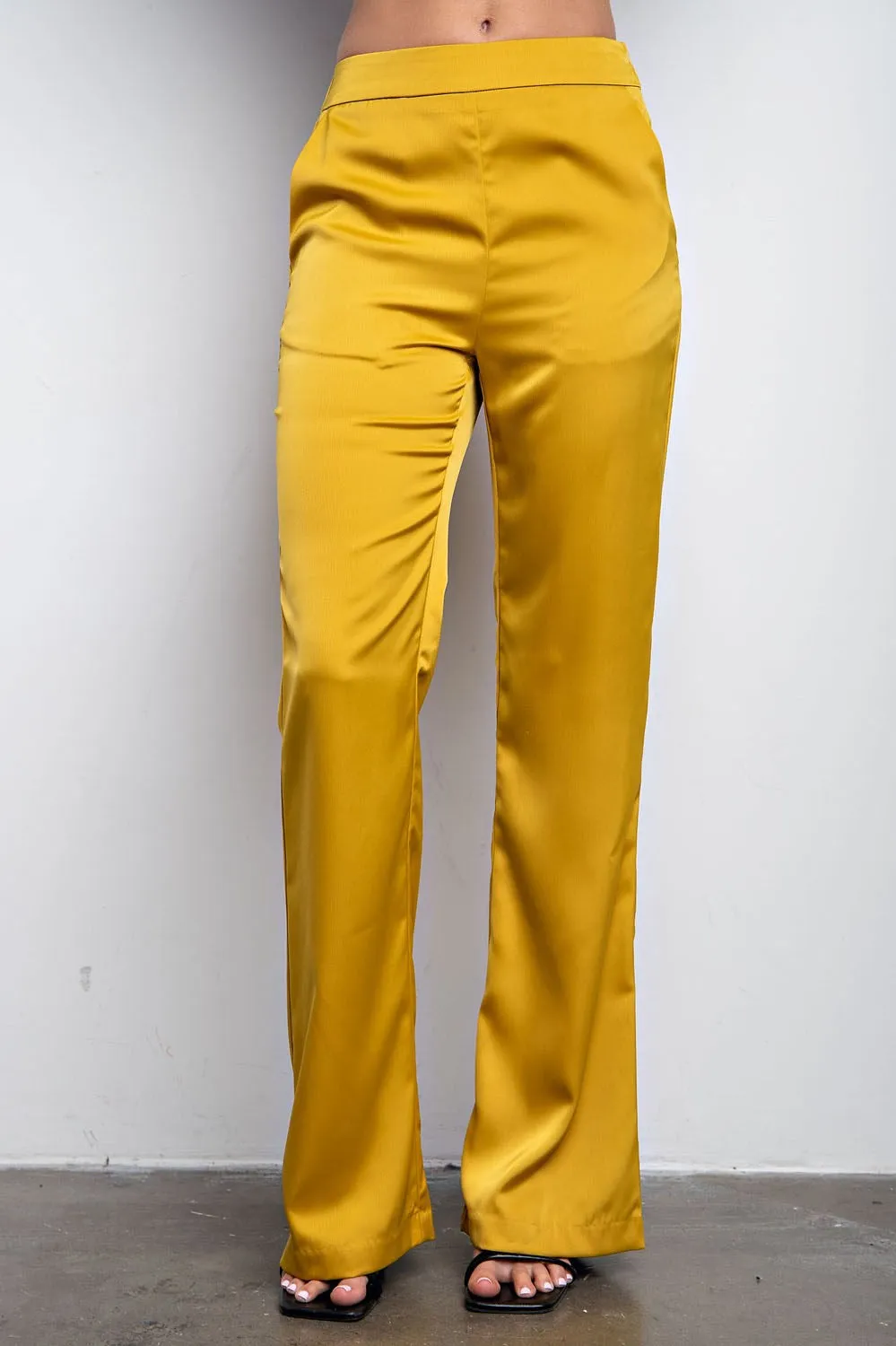 High Waist Flare Satin Pants