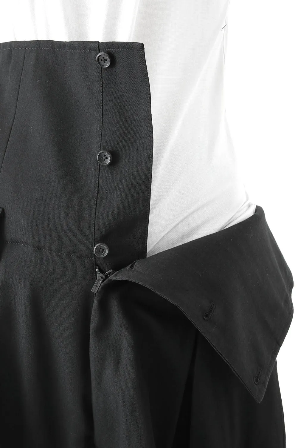 High Waist Pants Wrinkled Gabardine