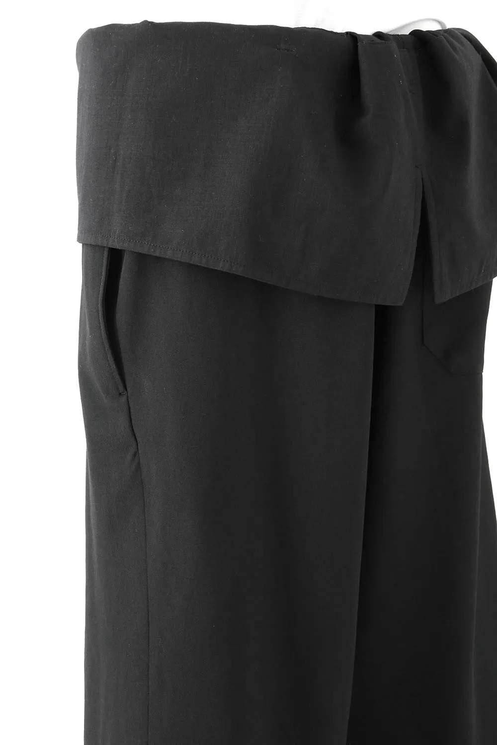 High Waist Pants Wrinkled Gabardine