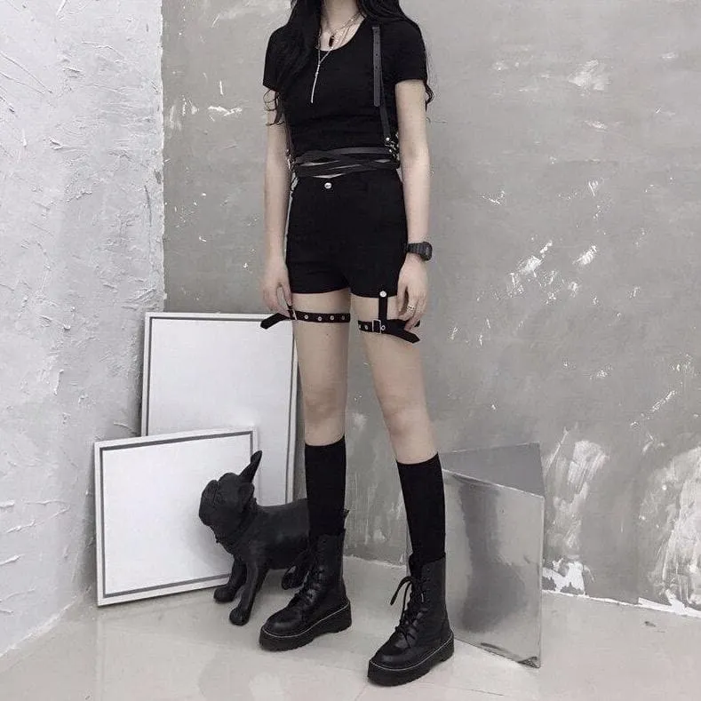 High Waist Shorts With Buckles