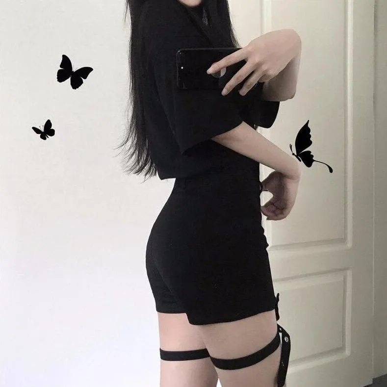 High Waist Shorts With Buckles