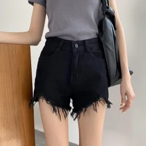 High Waist Shorts With Fringes