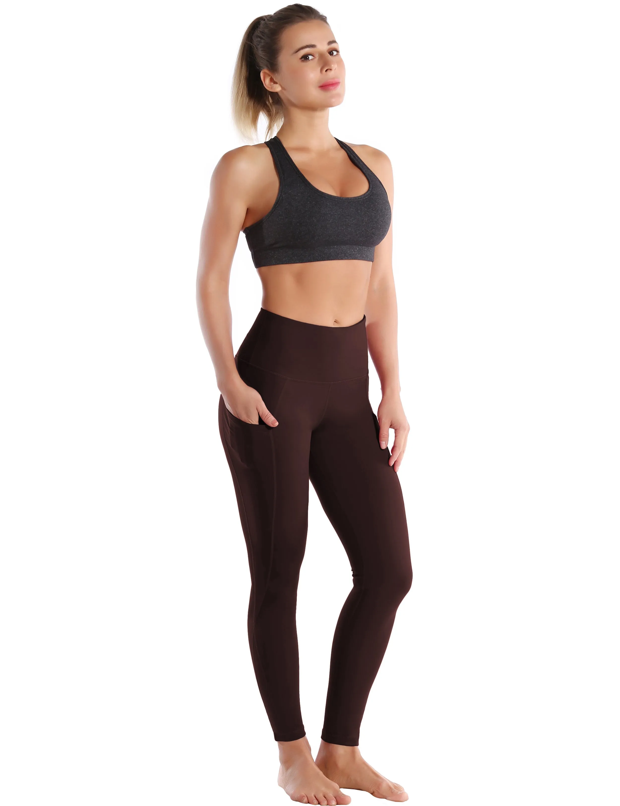 High Waist Side Pockets Pilates Pants mahoganymaroon_Pilates