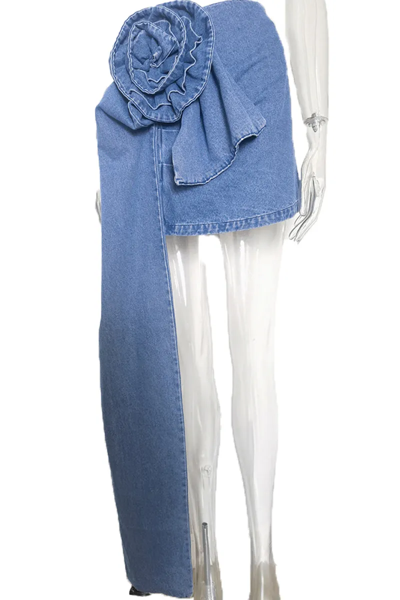 HQP3071 High-Waist 3D Rose Skirt