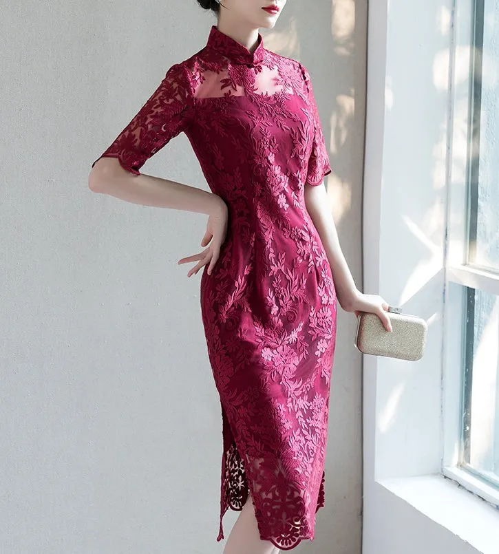 Hudson cheongsam dress (ready stock in grey (M&XL) and pink (L&2XL)&red (L)/3 colours)
