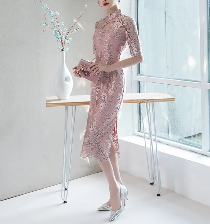 Hudson cheongsam dress (ready stock in grey (M&XL) and pink (L&2XL)&red (L)/3 colours)