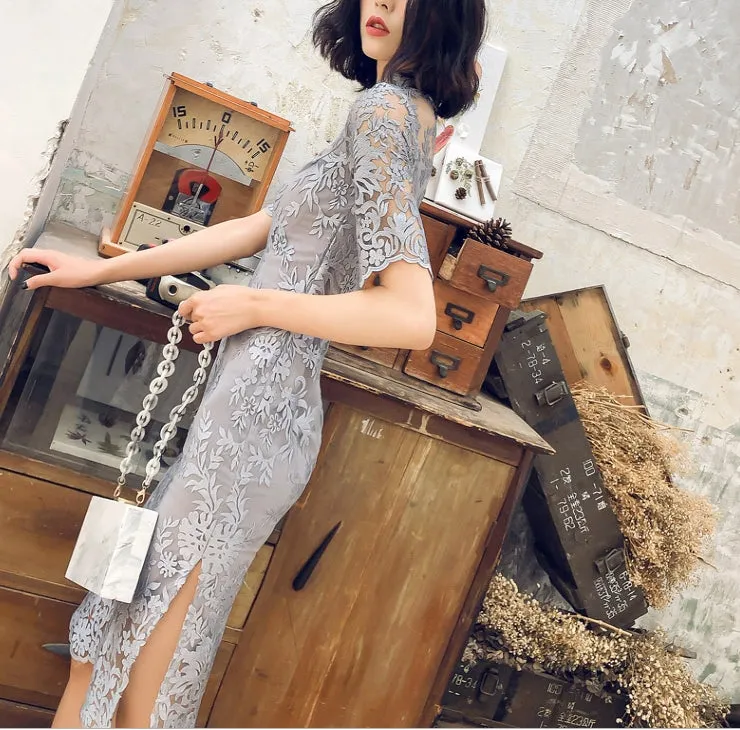 Hudson cheongsam dress (ready stock in grey (M&XL) and pink (L&2XL)&red (L)/3 colours)