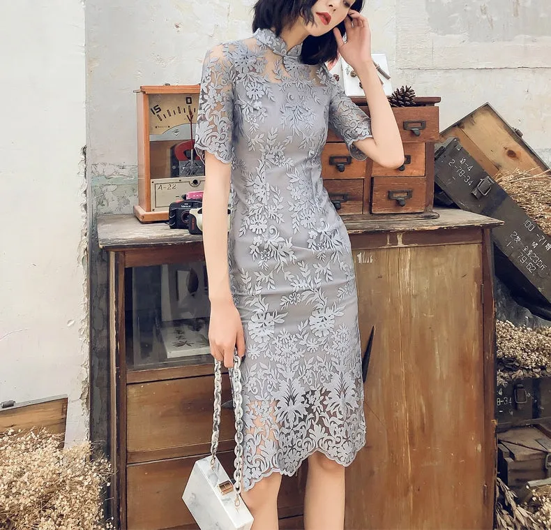 Hudson cheongsam dress (ready stock in grey (M&XL) and pink (L&2XL)&red (L)/3 colours)