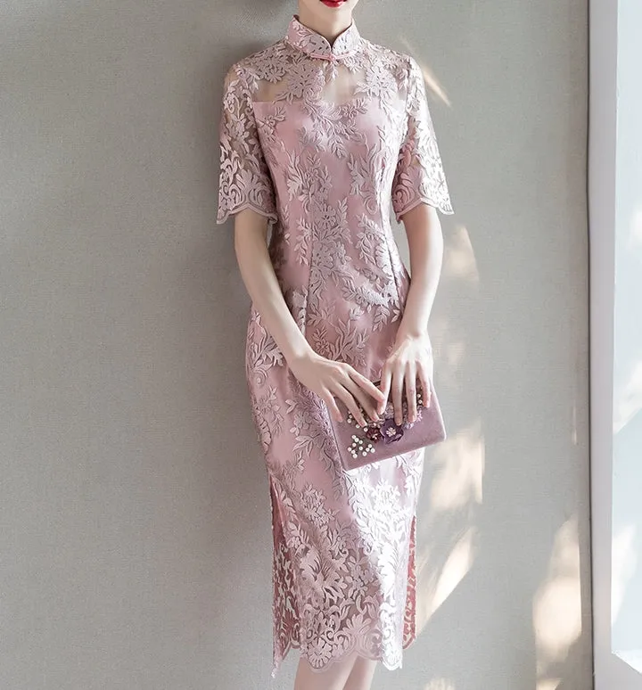 Hudson cheongsam dress (ready stock in grey (M&XL) and pink (L&2XL)&red (L)/3 colours)