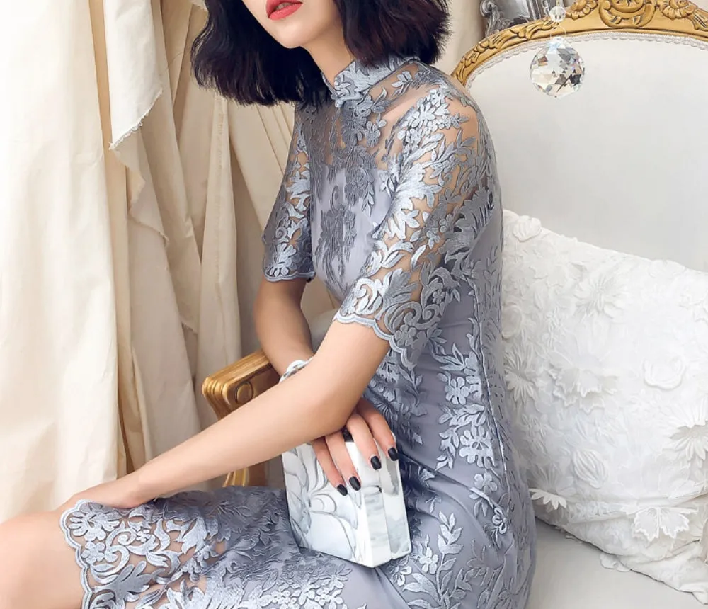 Hudson cheongsam dress (ready stock in grey (M&XL) and pink (L&2XL)&red (L)/3 colours)