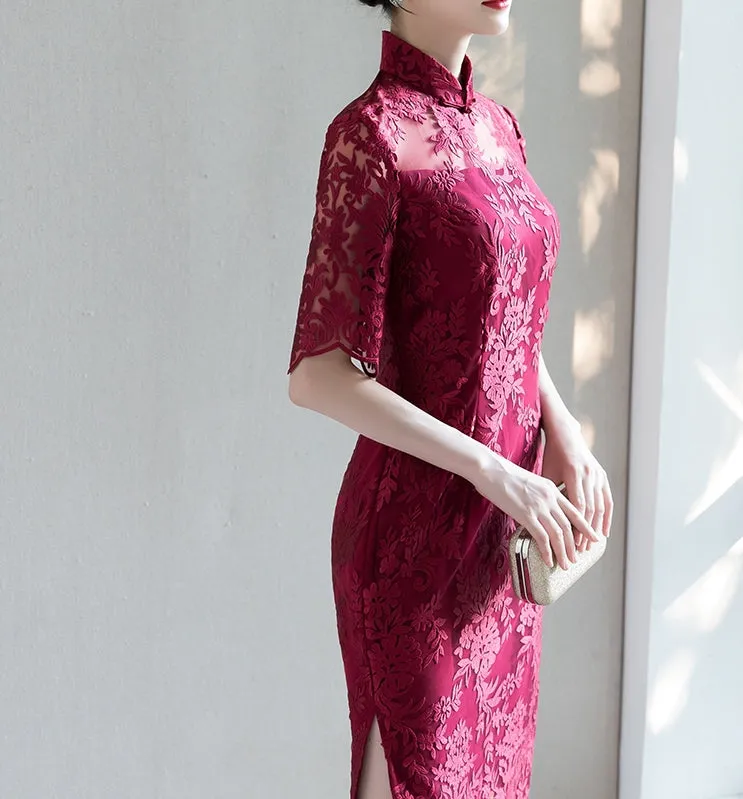 Hudson cheongsam dress (ready stock in grey (M&XL) and pink (L&2XL)&red (L)/3 colours)