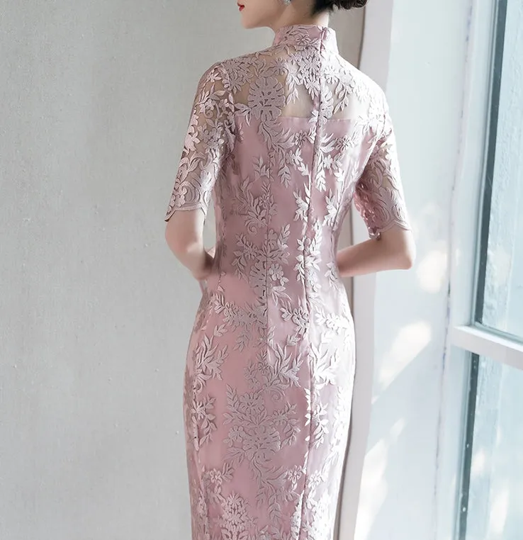 Hudson cheongsam dress (ready stock in grey (M&XL) and pink (L&2XL)&red (L)/3 colours)