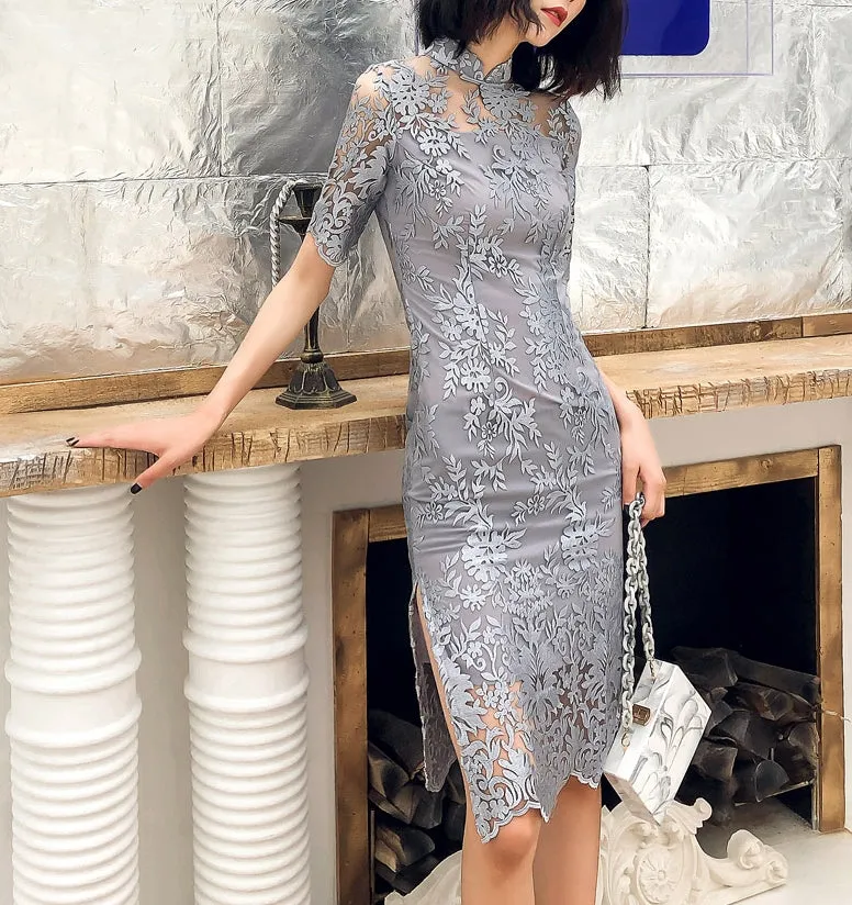 Hudson cheongsam dress (ready stock in grey (M&XL) and pink (L&2XL)&red (L)/3 colours)