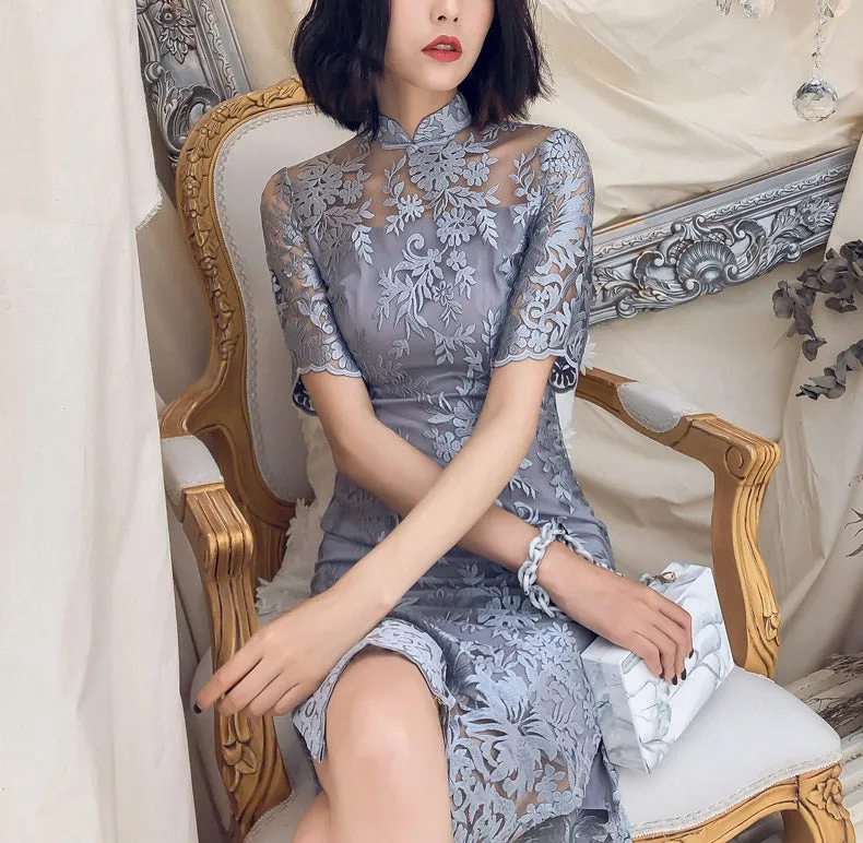 Hudson cheongsam dress (ready stock in grey (M&XL) and pink (L&2XL)&red (L)/3 colours)