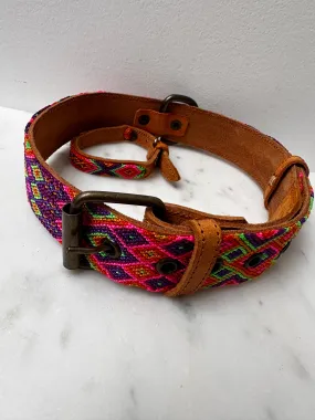 Huichol Embroidered Wide Dog Collar XL6