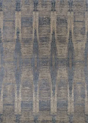 India Contemporary HDFR Hand Knotted Wool & Silk 8x10