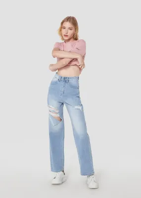 Jack Russel Women Jeans - Handwerk JF-128 - Straight Fit - Blue - High Waisted