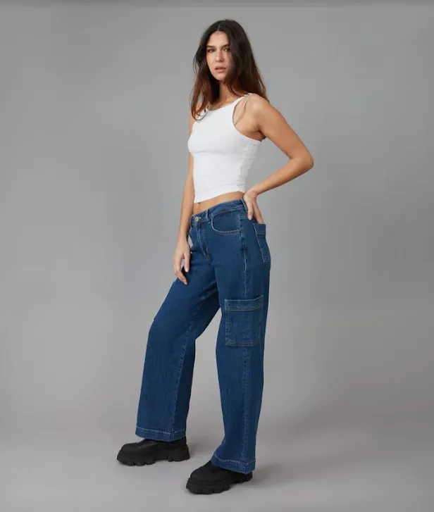 Jeans Lola Jeans Mid Rise Cargo  "sapphire"