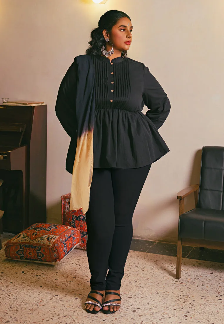 Kala Elegant Elastic Waist Peplum Blouse