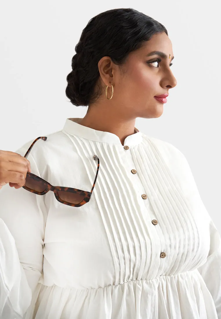 Kala Elegant Elastic Waist Peplum Blouse