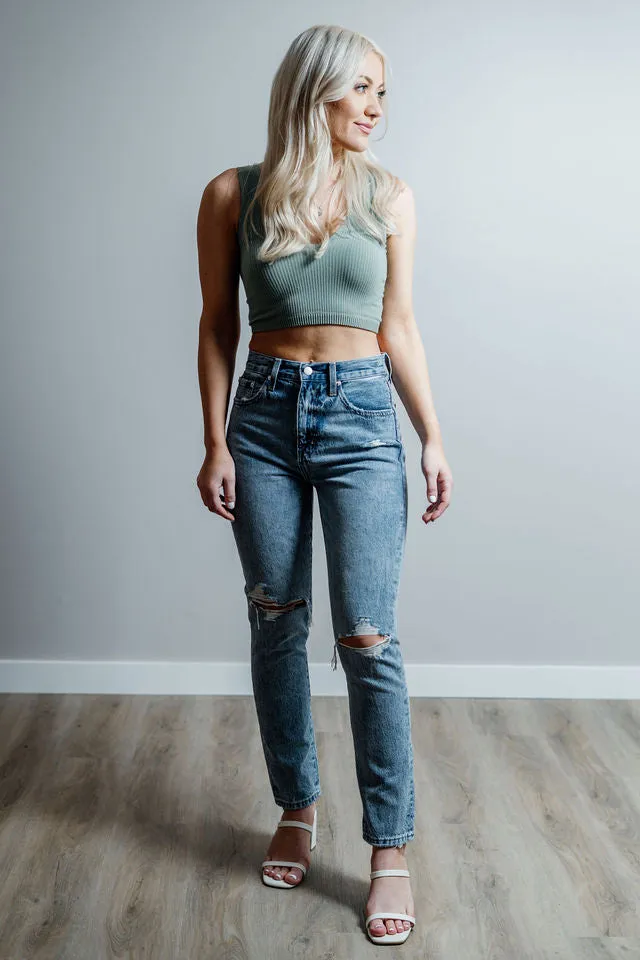Keaton High Rise Slim Straight Jean