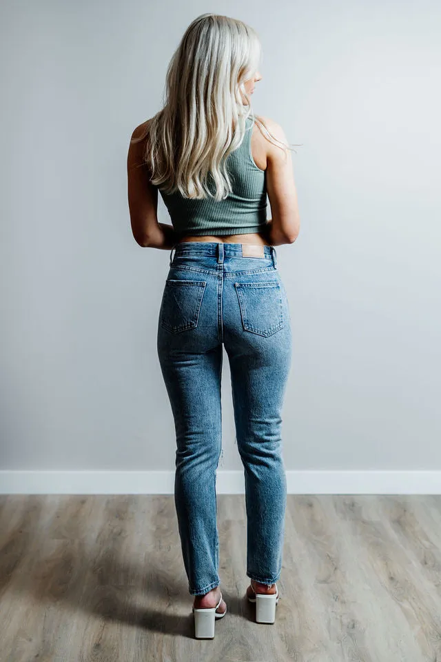 Keaton High Rise Slim Straight Jean