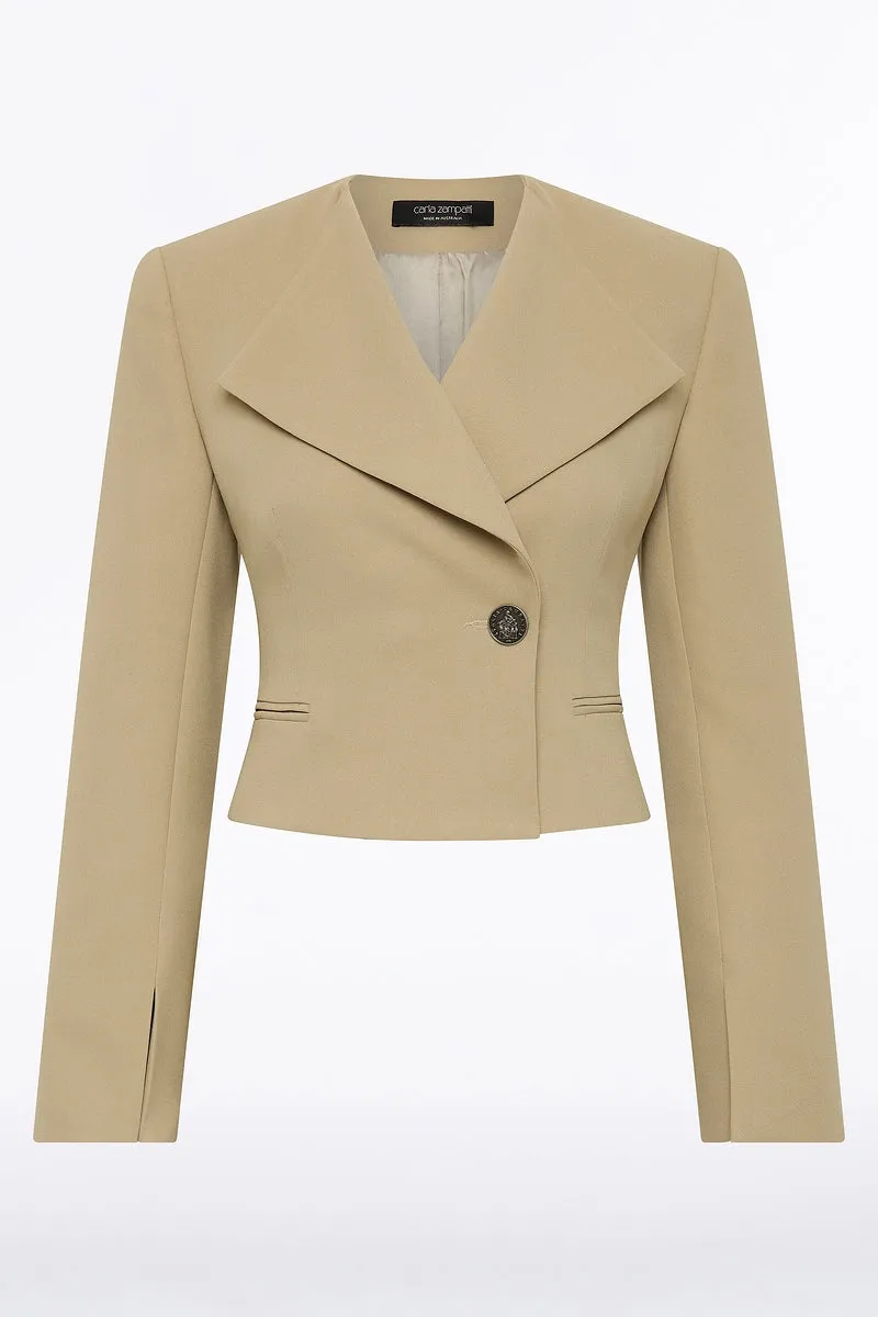 KELP CREPE CROPPED JACKET