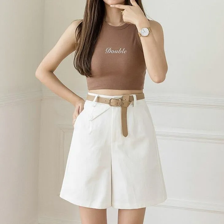 Knee-Length Shorts With Wide Legs