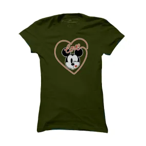 Ladies Short Sleeve cotton T-Shirt Olive