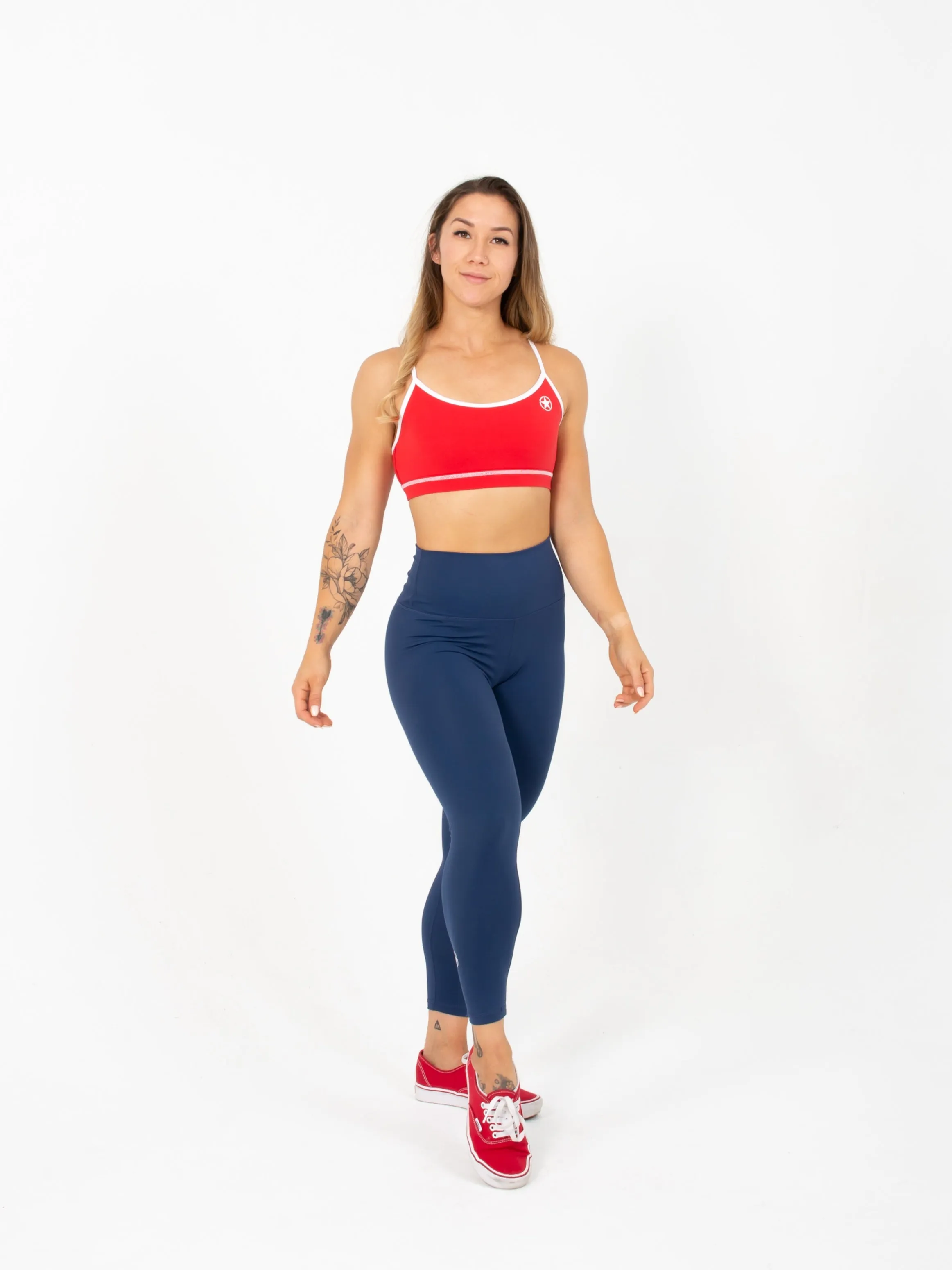 Leggings - High Waist Ankle Length - Navy