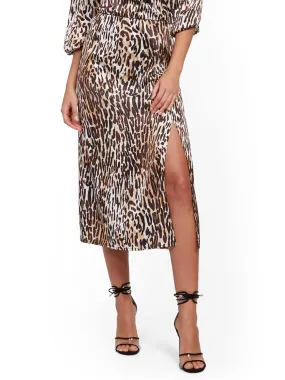 Leopard-Print Midi Slip Skirt - 7th Avenue